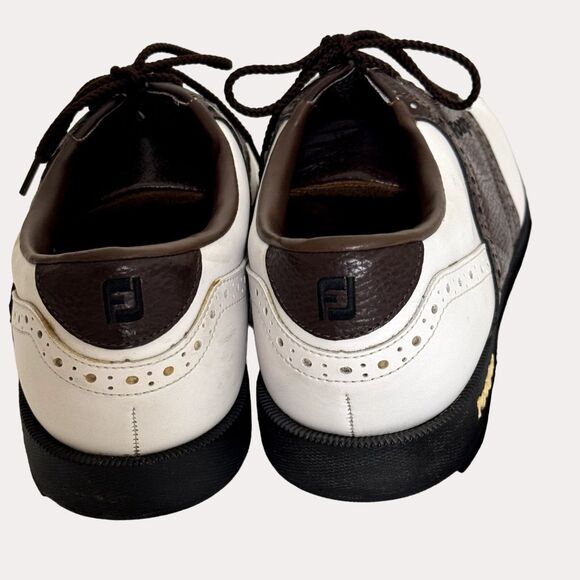 FootJoy Greenjoys Mens Golf Shoes Saddle Loafer Brown Cream 9 M bv - Picture 7 of 10
